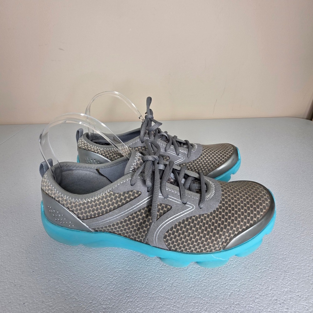 Easy Spirit ESREALFAST Walking Shoes Women 9.5 W Grey Blue Mesh Sneakers